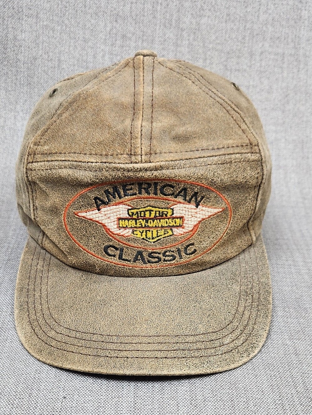 Vintage Harley-Davidson American Classic USA Made Leather Adjustable Hat.